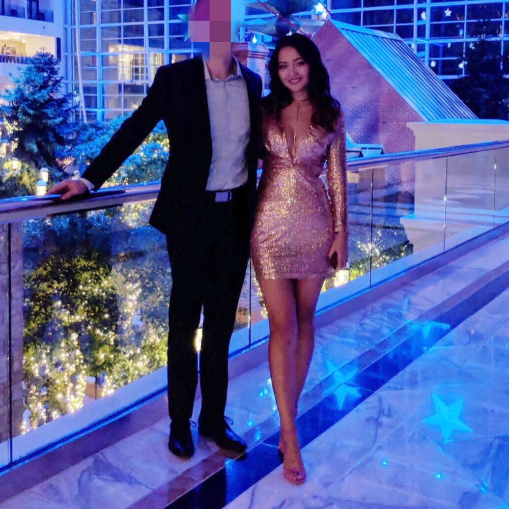 Sequin deep v mini NYE party dress